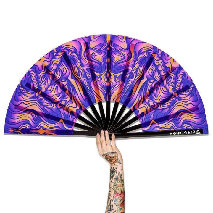 XL Festival Fan - UV Reactive, Sunset Session for wholesale by Wonkiwear Ltd