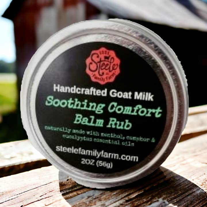 Baume confort apaisant frotter pour la vente par Steele Family Farm