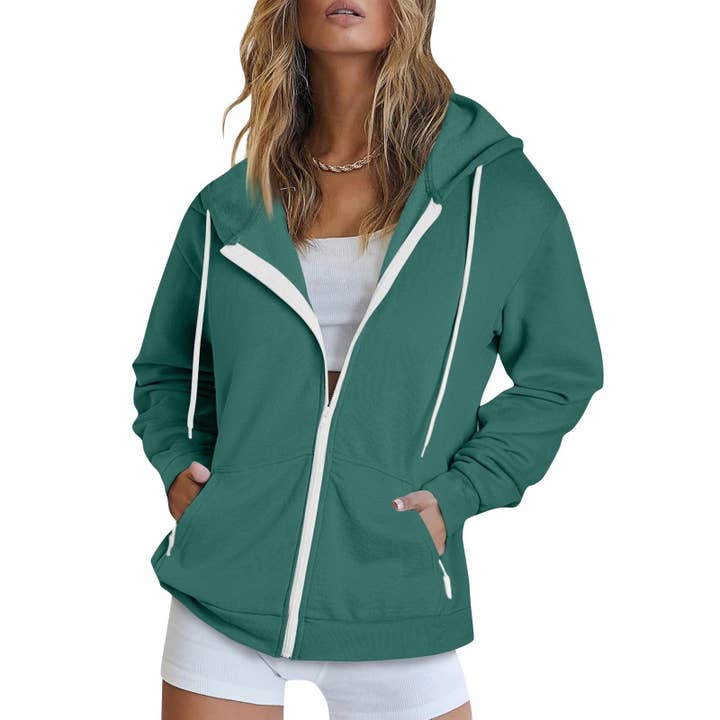 SALINA TRADING INC - Wholesale Hoodie - Women's - Unisex Hooded Zipper Jacket Casual Sports Hoodie16