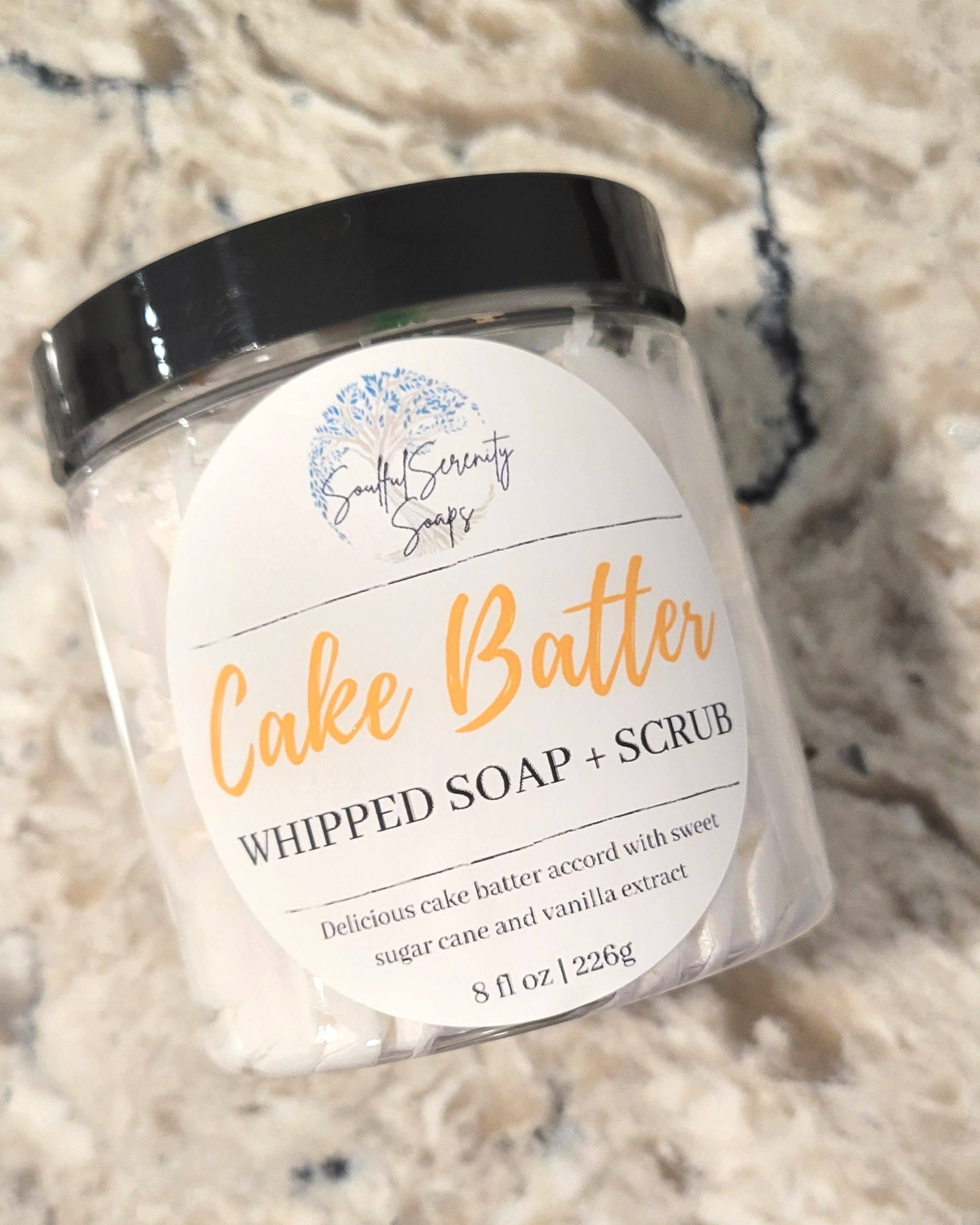 Soulful Serenity Soaps - Wholesale Whipped Soap - Cake Batter Whipped Soap + Scrub2