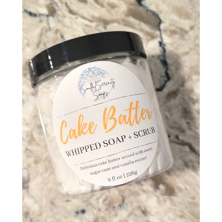 Soulful Serenity Soaps - Wholesale Whipped Soap - Cake Batter Whipped Soap + Scrub2
