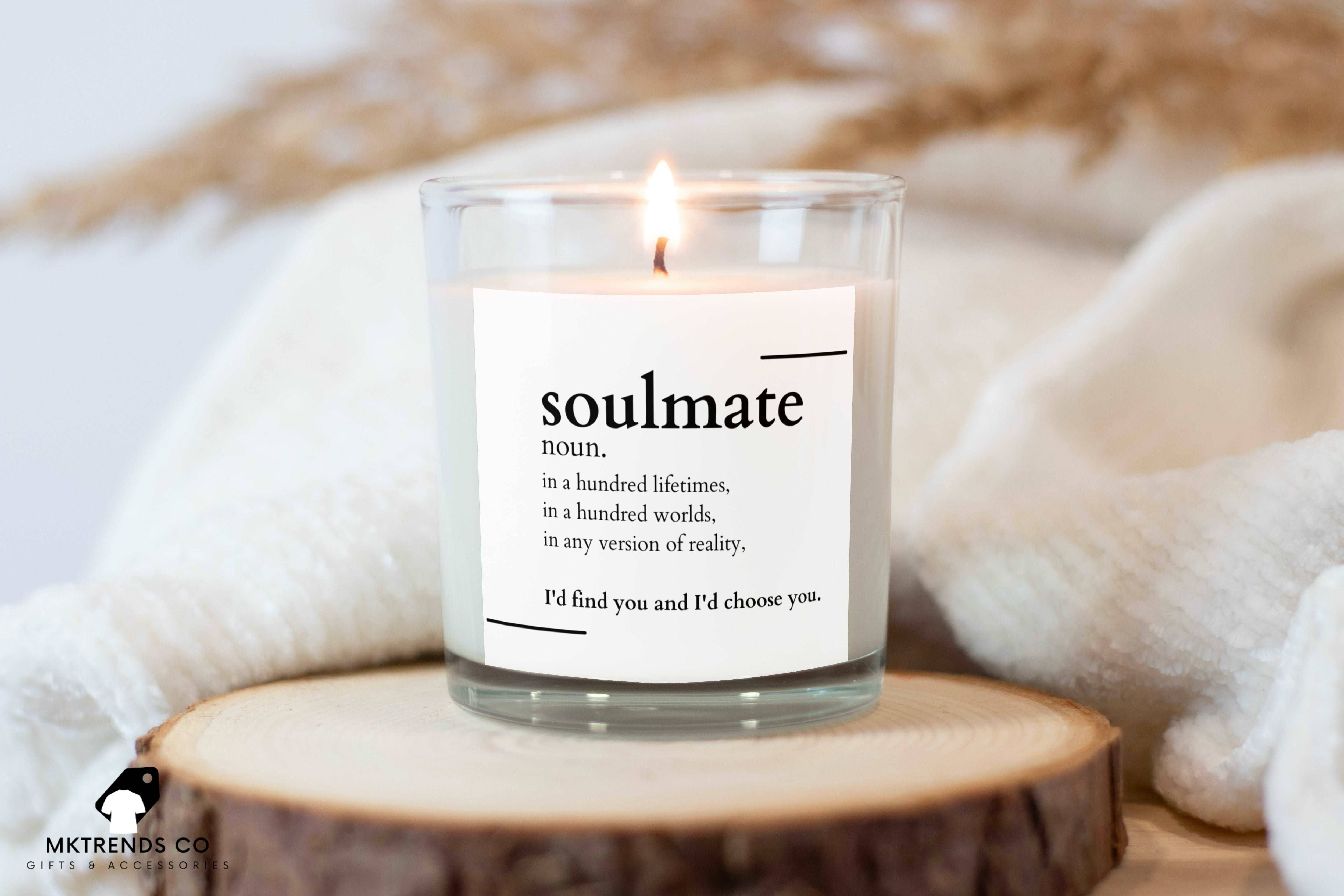 MKTrendsCo – wholesale Jar/filled candle – Personalised Girlfriend Soulmate Noun Candle1