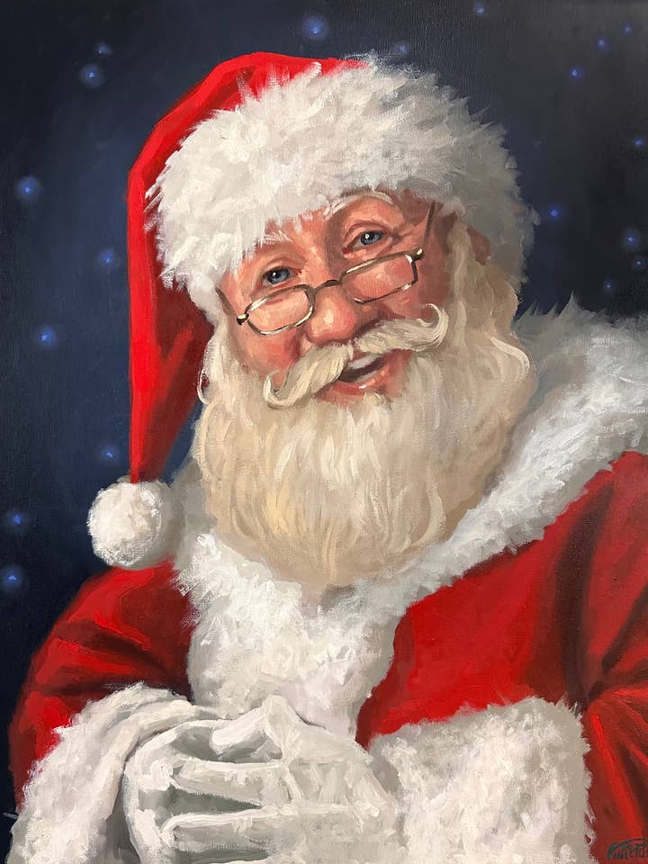 Santa Art print and greeting card for wholesale by Vinicius Art