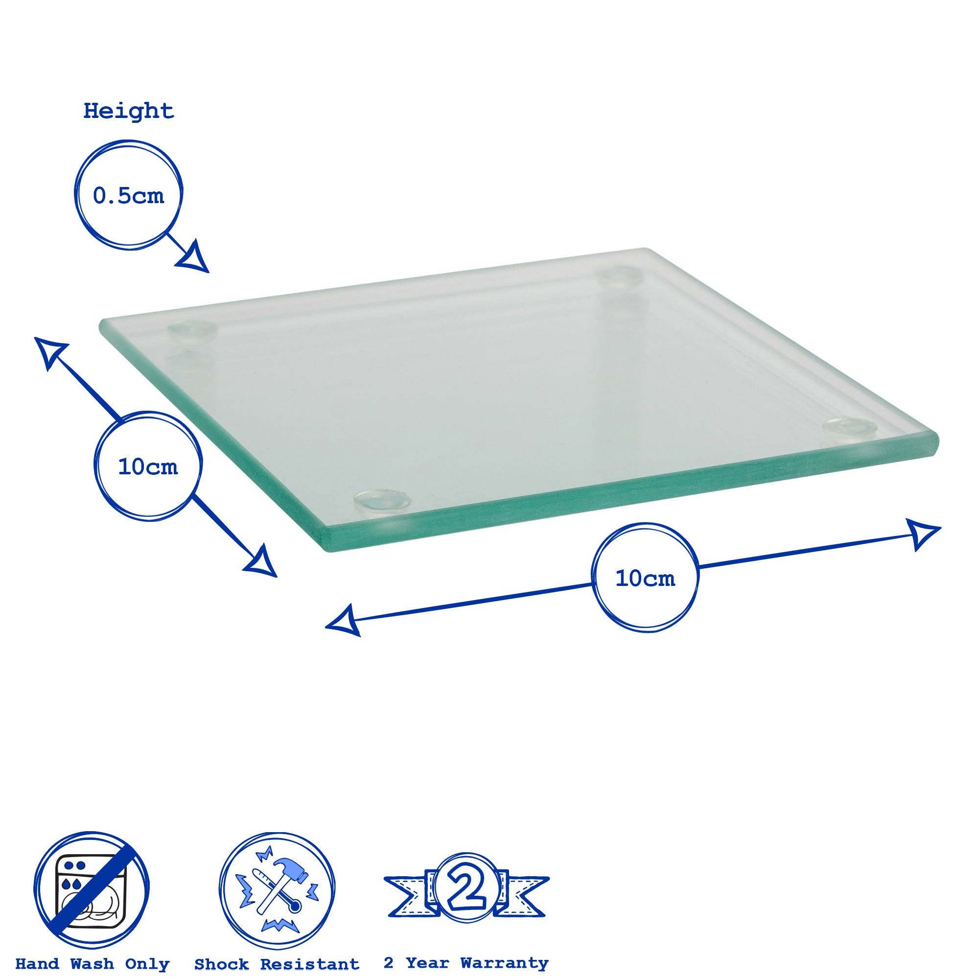 Rinkit Ltd – wholesale Coasters – Harbour Housewares Square Glass Coaster - Clear4