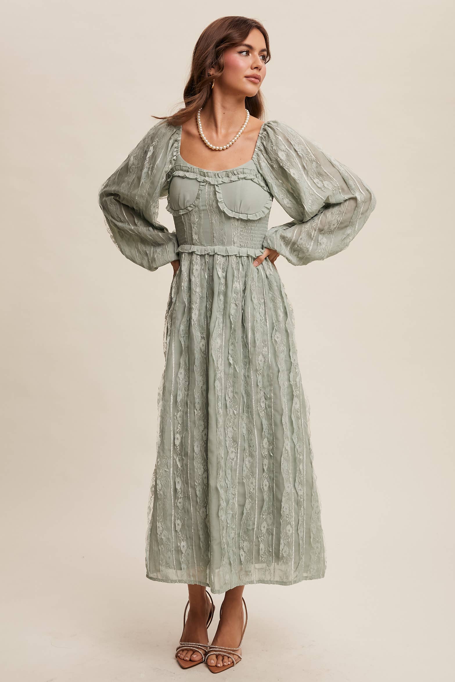 Listicle - Wholesale Dress - Women's - Romantic Lace Midi Dress35