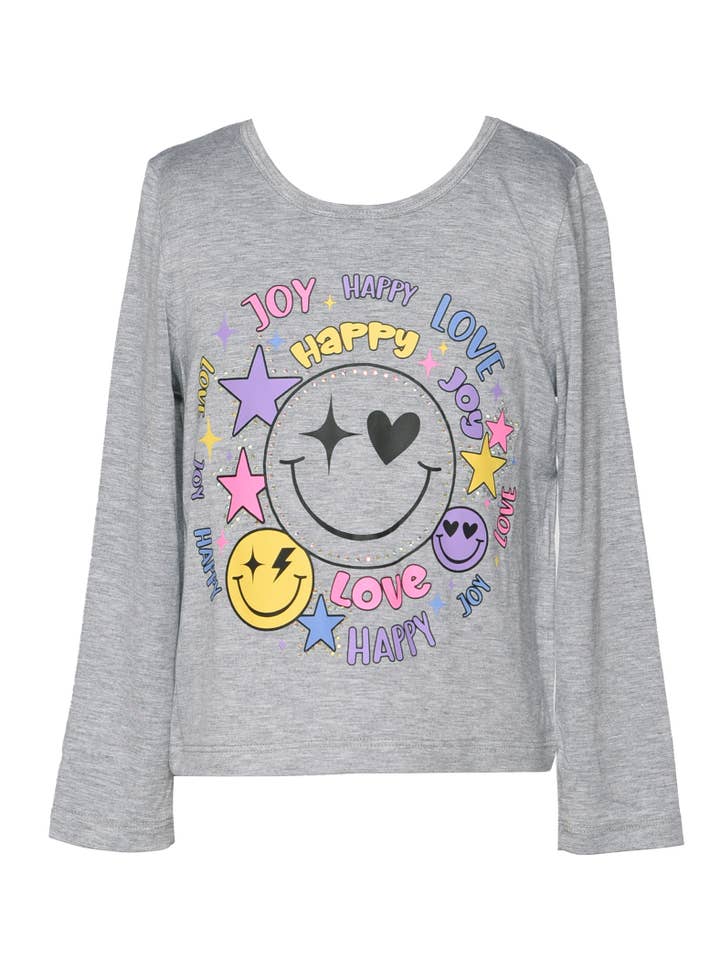 L/S HAPPY GRAPHIC PRINT TOP for wholesale by Hannah Banana , Baby Sara