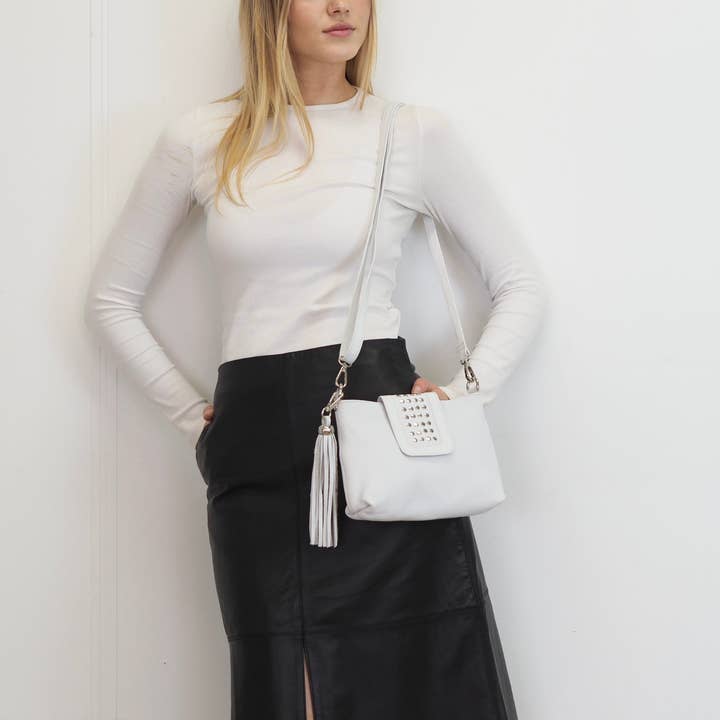 Cadelle Leather - Wholesale Crossbody Bag - Women's - Gigi Crossbody | White11