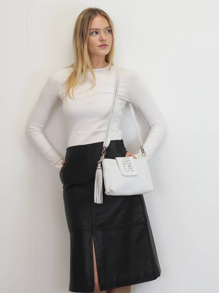 Gigi Crossbody | White for wholesale by Cadelle Leather