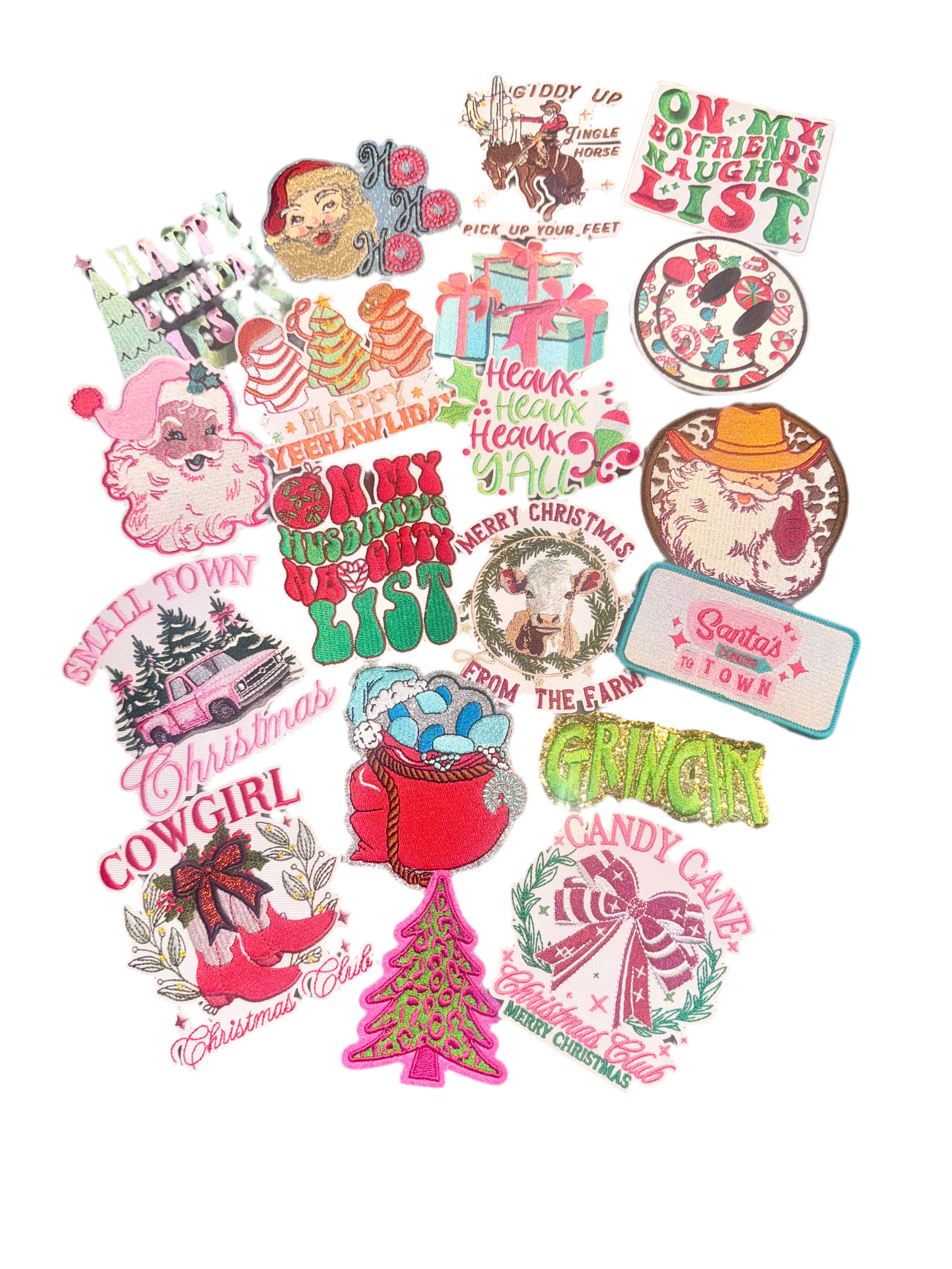 sequinandstiches - Wholesale Patch - Christmas Mystery Bundle Trucker Hat Patches, Patch Bundle, Bulk Patches, Iron on Patches,2