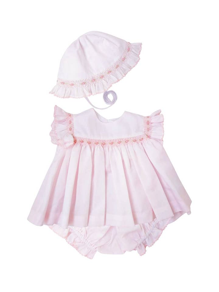 Baby Threads - Wholesale Clothing Set - Baby - Pink Batiste Diaper Cover Set