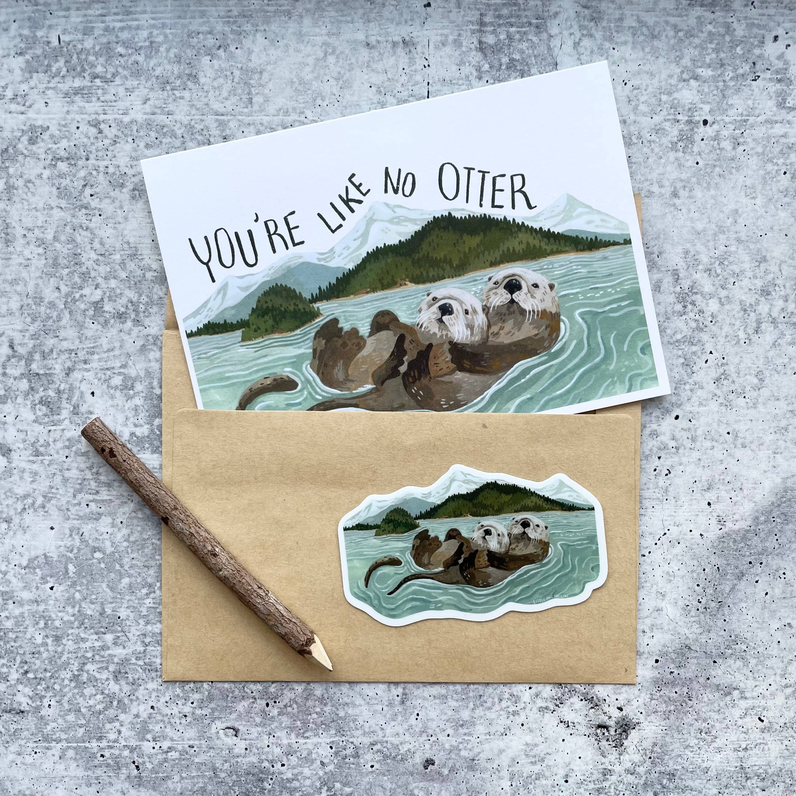 Canyon & Cove Art – wholesale Sticker – Island Otters Sticker1
