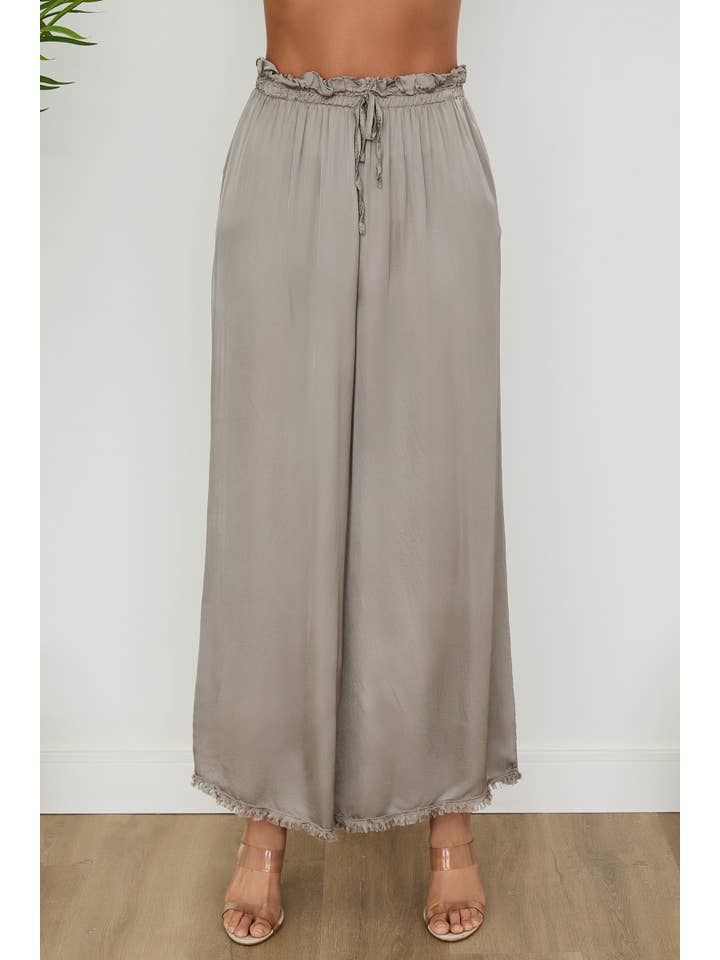 VENTI6 - Vendita all'ingrosso Pantalone - Donna - PANTALONI A GAMBA LARGA CON ORLO A FRANGE IN SETA ITALIANA (6109)26