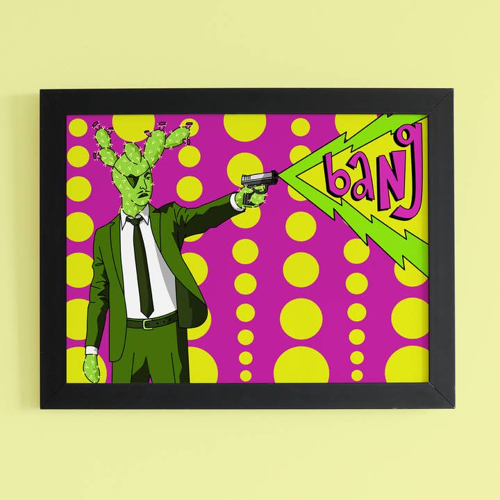 Kaktus-Mann-Kunstdruck für den Großhandel von Brianna Gardocki Art