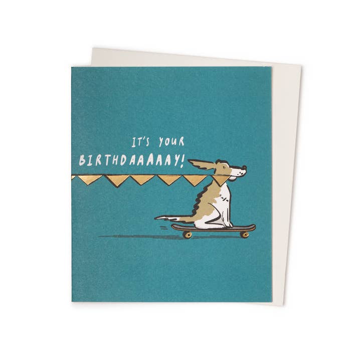 Skate Dog - Birthday Card for wholesale by Nelson Line