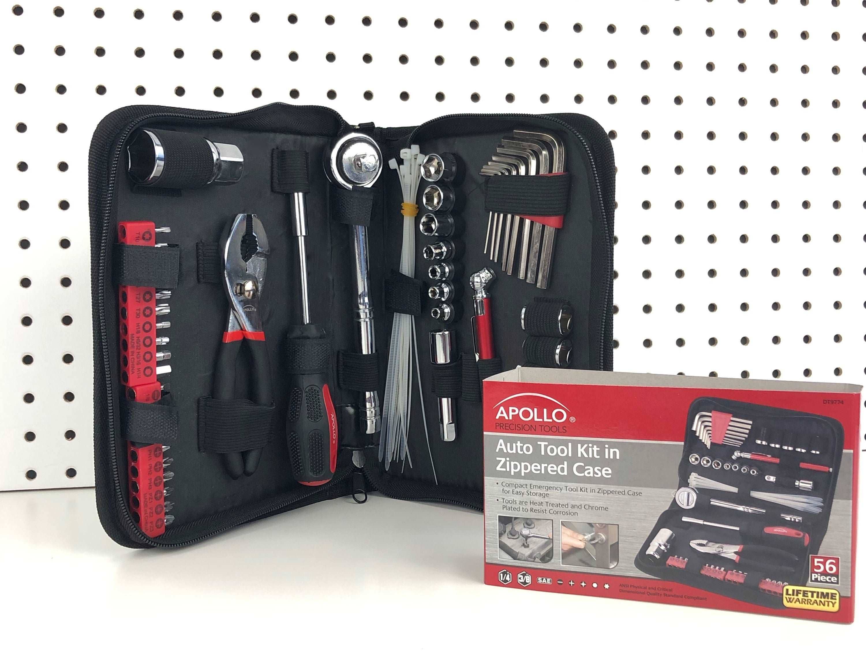 Apollo Tools - Wholesale Tool Set - 56 Piece SAE Auto Tool Set In Zipper Case9