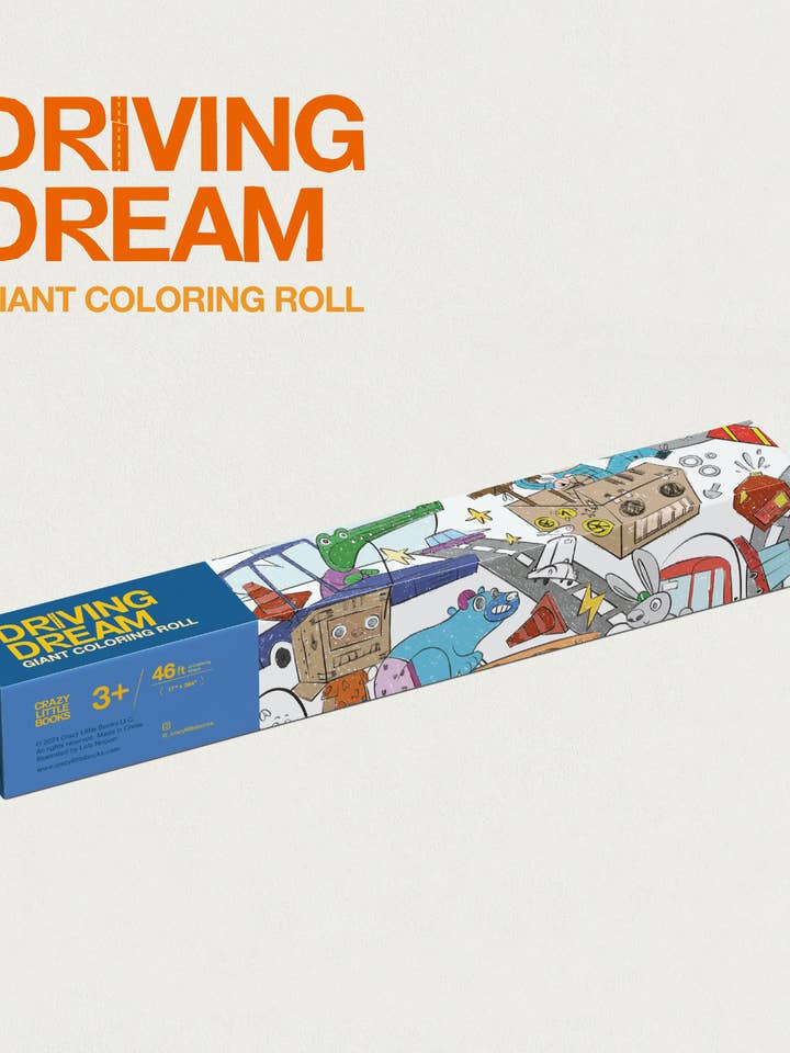 Driving Dream Coloring Roll for wholesale by Crazy Little Books