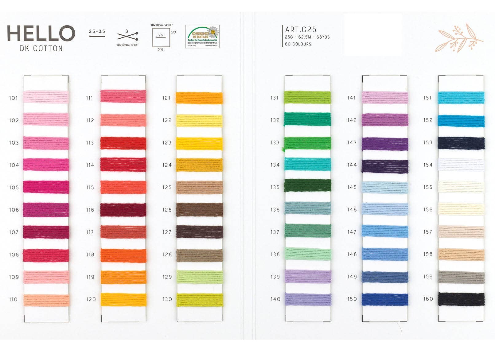 Creative World of Crafts – wholesale Garn – HEJ 100% bomull 25g Amigurumi garn förpackning med 10 bollar78