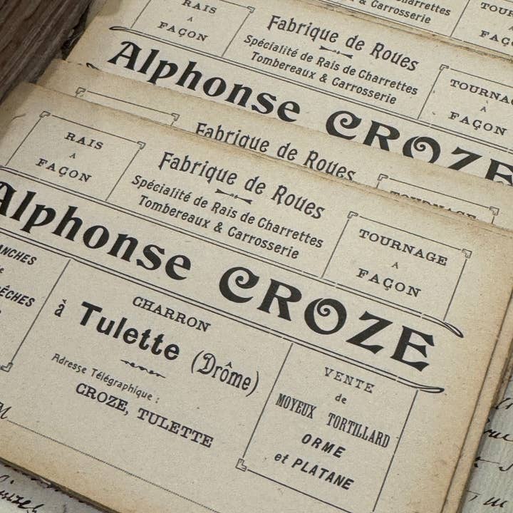 Monahan Papers - Wholesale Craft Supplies - RARE Antique French Business Cards in bundles of 5 2