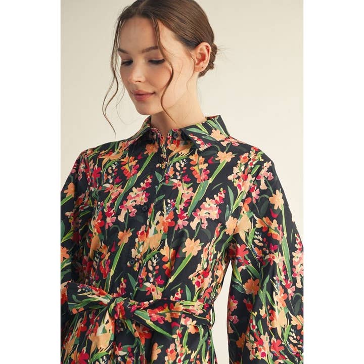 BLACK Floral Dress for wholesale on Faire2