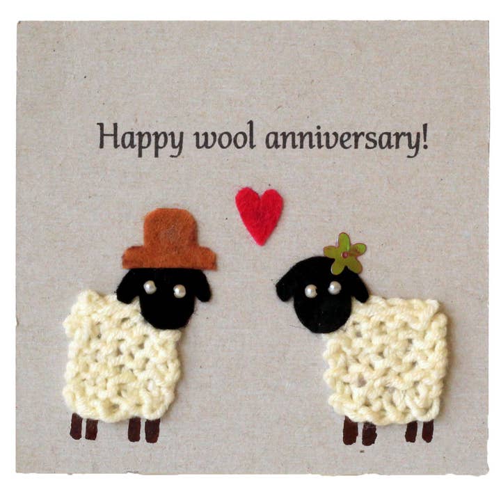 Lenasminiland – wholesale Årsdagskort – Lycklig ull årsdagen stickade fårkort, handgjorda tacka gif1
