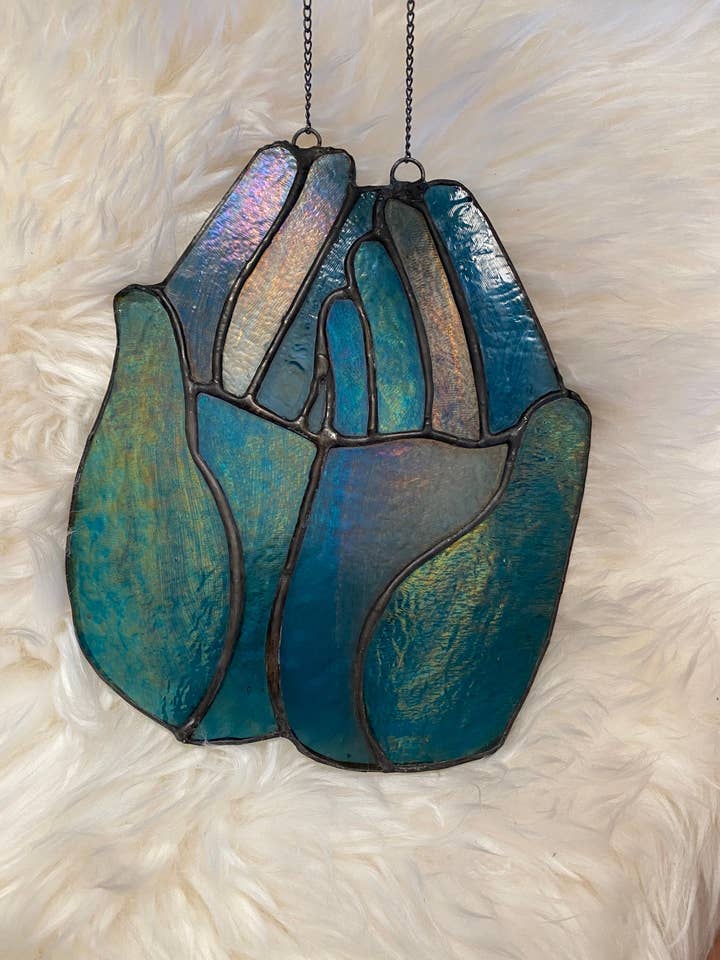 Stained Glass Open Hands for wholesale by Made By Rheal