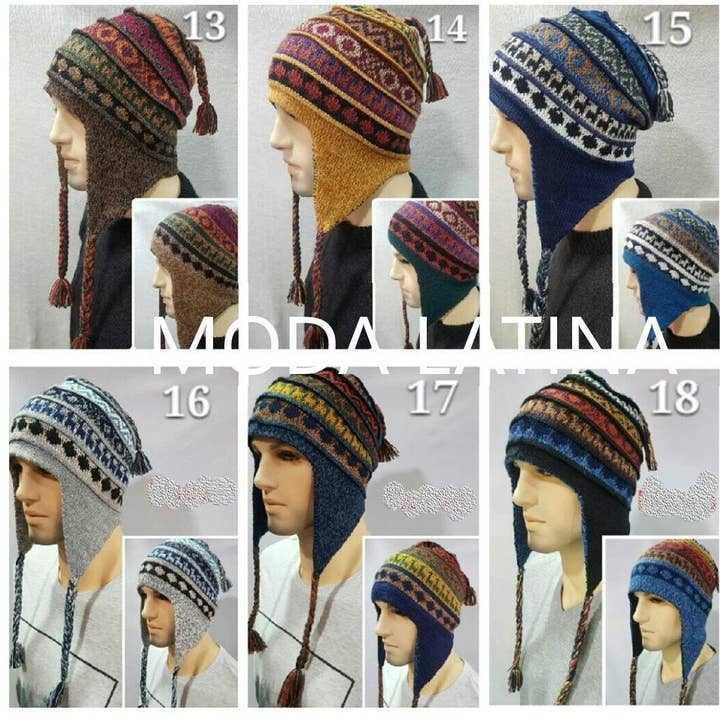 MODA LATINA - Wholesale Beanie - Unisex - Unisex reversible Alpaca Hat with Earflaps soft fleece hat2