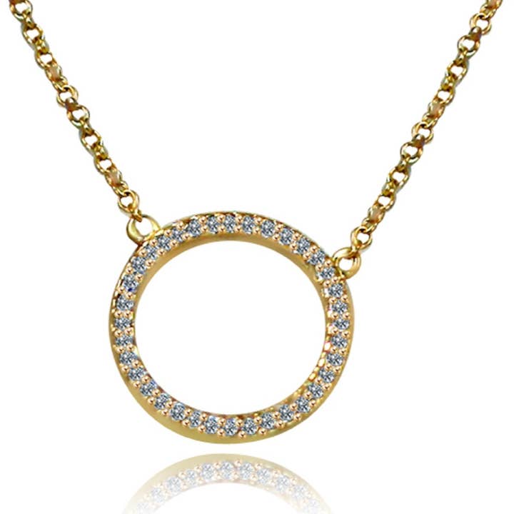 pendentif Cercle Pavé de Zircon Cubique S/S 501P-122 pour la vente par Zirconmania Wholesale Fashion Jewelry