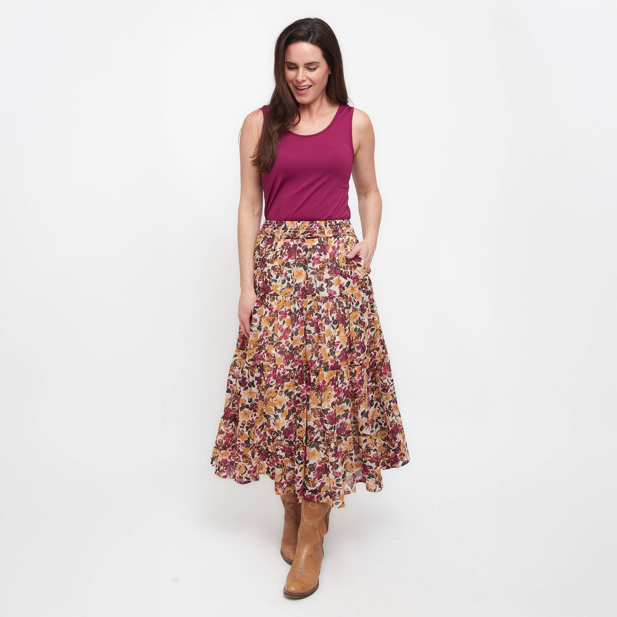 Elsie & Zoey - Vendita all'ingrosso Gonna - Donna - Gonna Maxi a Strati Hazel Georgette8