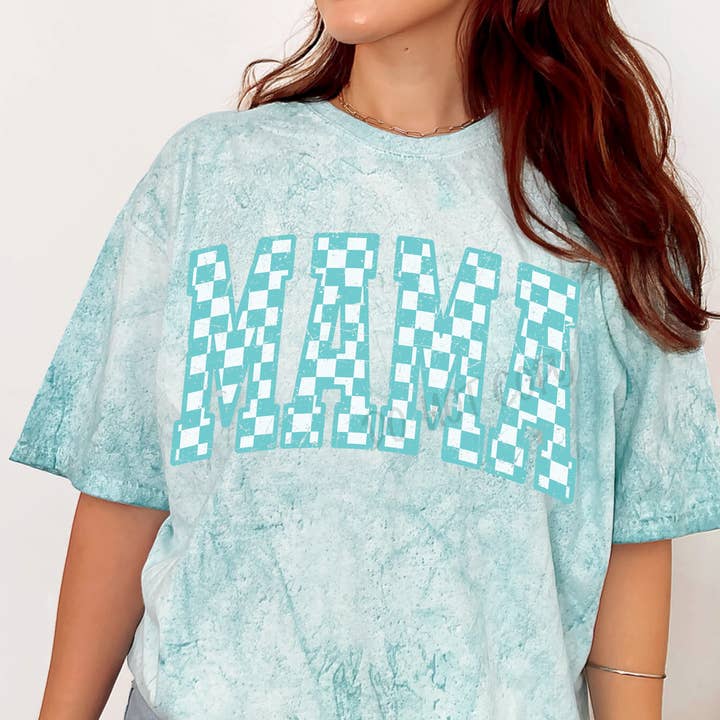 Mama Checker Teal - Tee for wholesale by Cash & Drix Wholesale