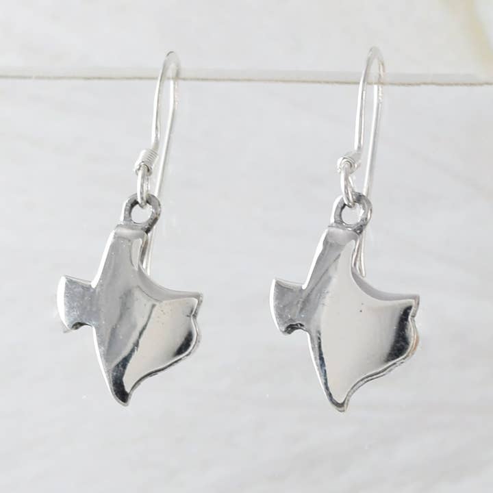 Paradise Treasures Jewelry – Engroshandel Hængeøreringe og creoløreringe – Texas kort øreringe, Sterling sølv kort over Texas dangle øreringe, E9456 fødselsdagsgave til mor, Texansk smykke