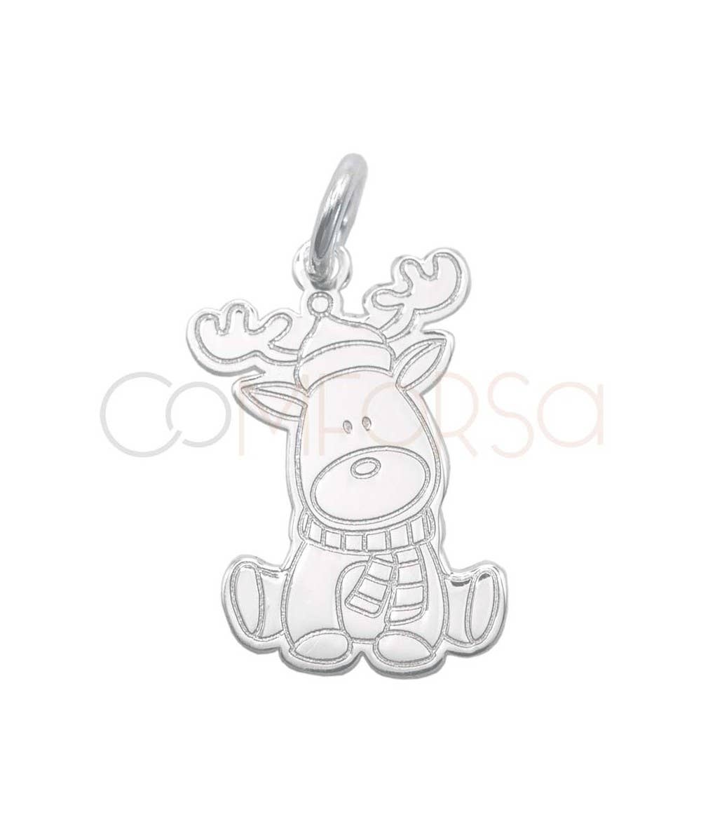COM FORSA SL - Wholesale Individual Charm/Pendant - Gold-Plated Sterling Silver 925 Reindeer With Hat Pendant 10