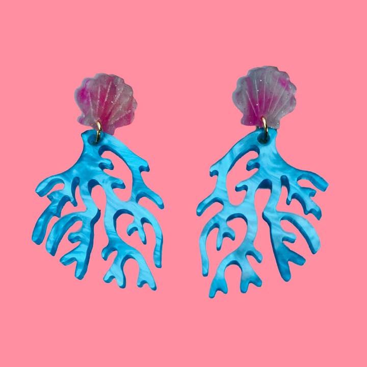 Blue Coral Earrings for wholesale by dconstruct
