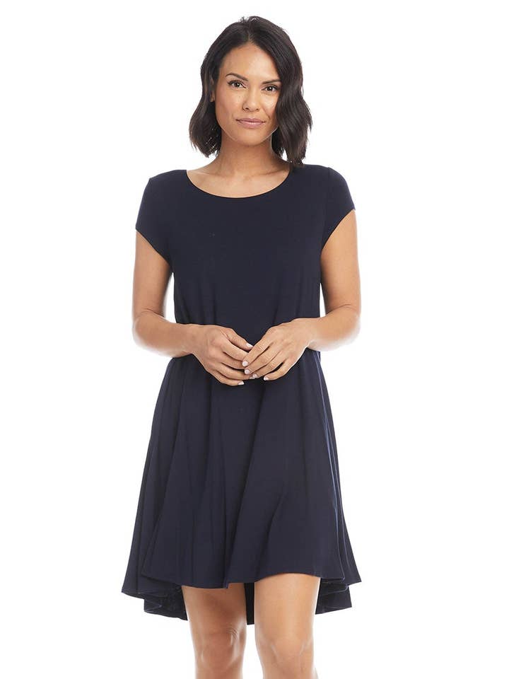 Navy Maggie Trapeze Dress for wholesale on Faire1