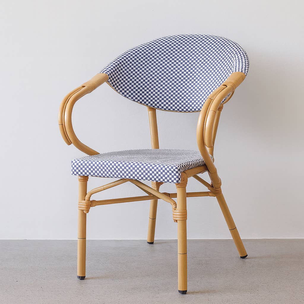 Now's Home - Wholesale Chair - SET OF 2 BLUE TEXTILENE TABLE CHAIRS RATTAN-LOOK AMALFI2