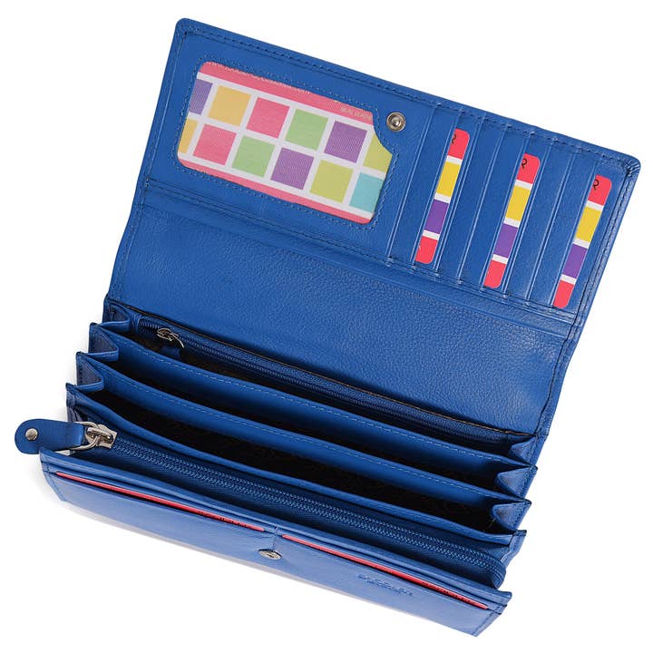 SADDLER - Vente Portefeuille – femme - Grand Portefeuille en Cuir à Sections Multiples "Grace" – Fait Main par Saddler | Protégé RFID & Boîte Cadeau23