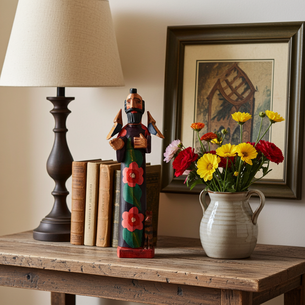 Magnolia Casual - Wholesale Decorative Figurine - Wooden - Saint Francis Figure - Home Decor1