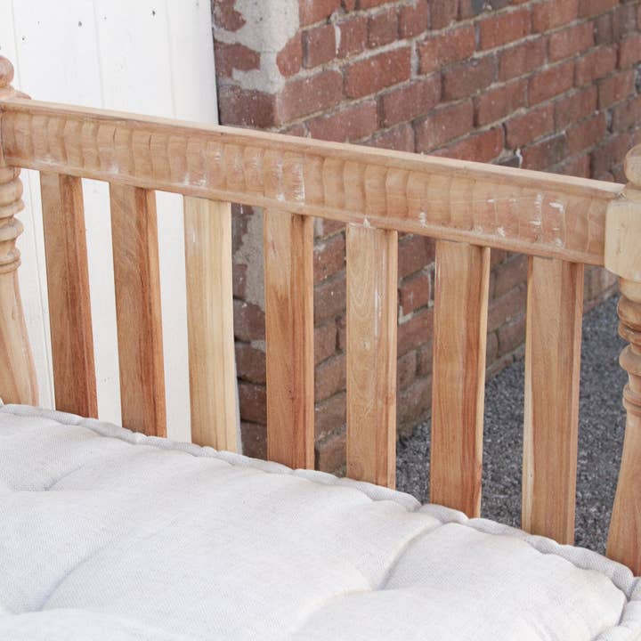 De-cor - Wholesale Bench - Finely Carved Bleached Anglo-Indian Daybed