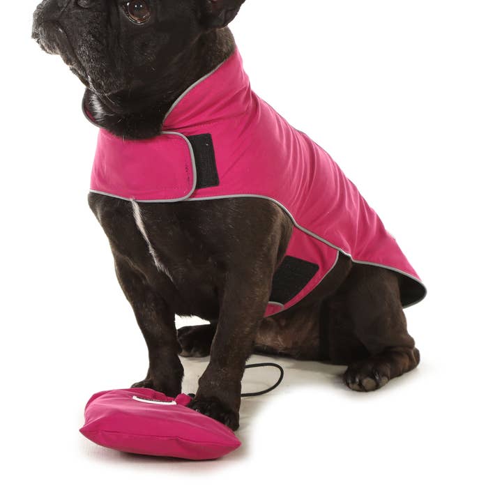 Mac in a Pack Dog Raincoat for wholesale by Doodlebone