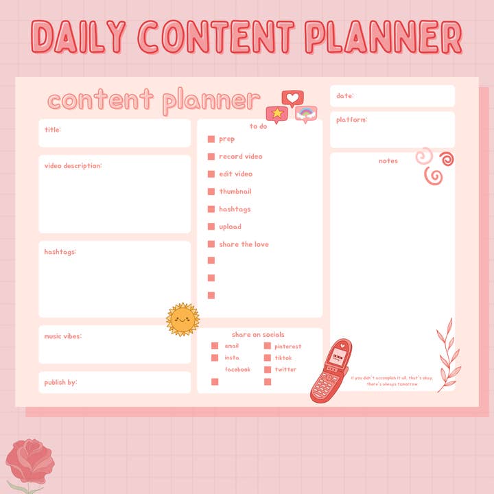 daily content planner for wholesale by jlurose