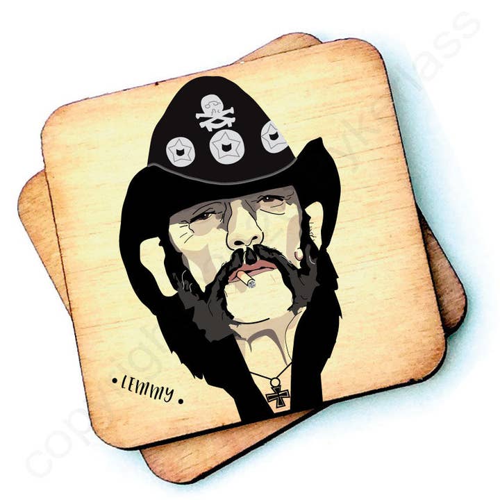 Lemmy - Character Wooden Coaster - RWC1 (Six Pack) for wholesale by Wotmalike