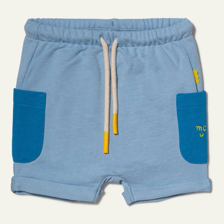 Recycled Cotton Blue Baby Short for wholesale by Mon Coeur