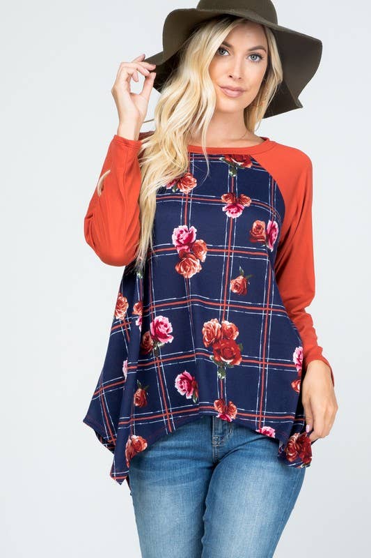 Rose Mellow Fashion - Venta al por mayor Túnica - Mujer - Jersey a cuadros Shark Bite Tunic3