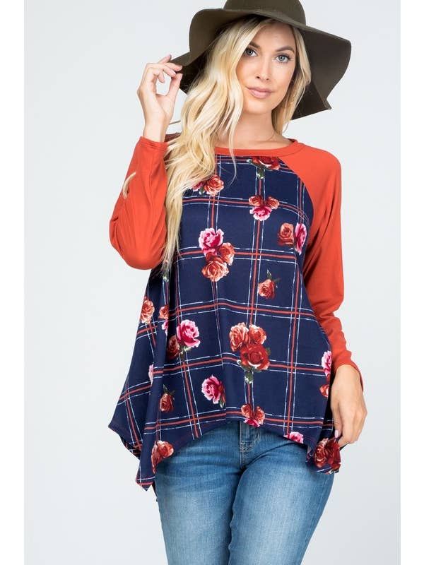 Rose Mellow Fashion - Venta al por mayor Túnica - Mujer - Jersey a cuadros Shark Bite Tunic3