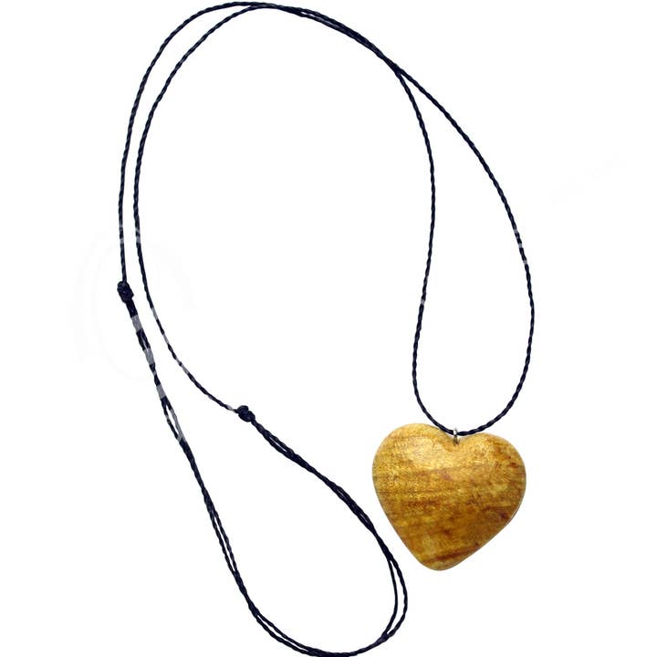 Oceanic Linkways Inc - Wholesale Pendant/Charm Necklace - (PK 3)NECKLACE - PALO SANTO PUFFED HEART (PK 3) 6-12"L0