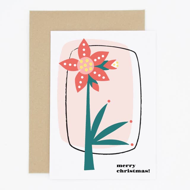 Cartão de Natal Scandi Flower Amaryllis por atacado de Madame Annie et Fils