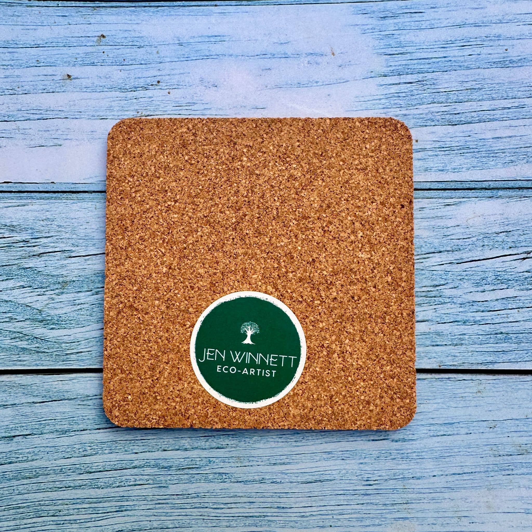Jen Winnett Eco Artist – wholesale Coasters – Rabbit Beautiful Eco Friendly Cork Coaster | UK Made FSC 2