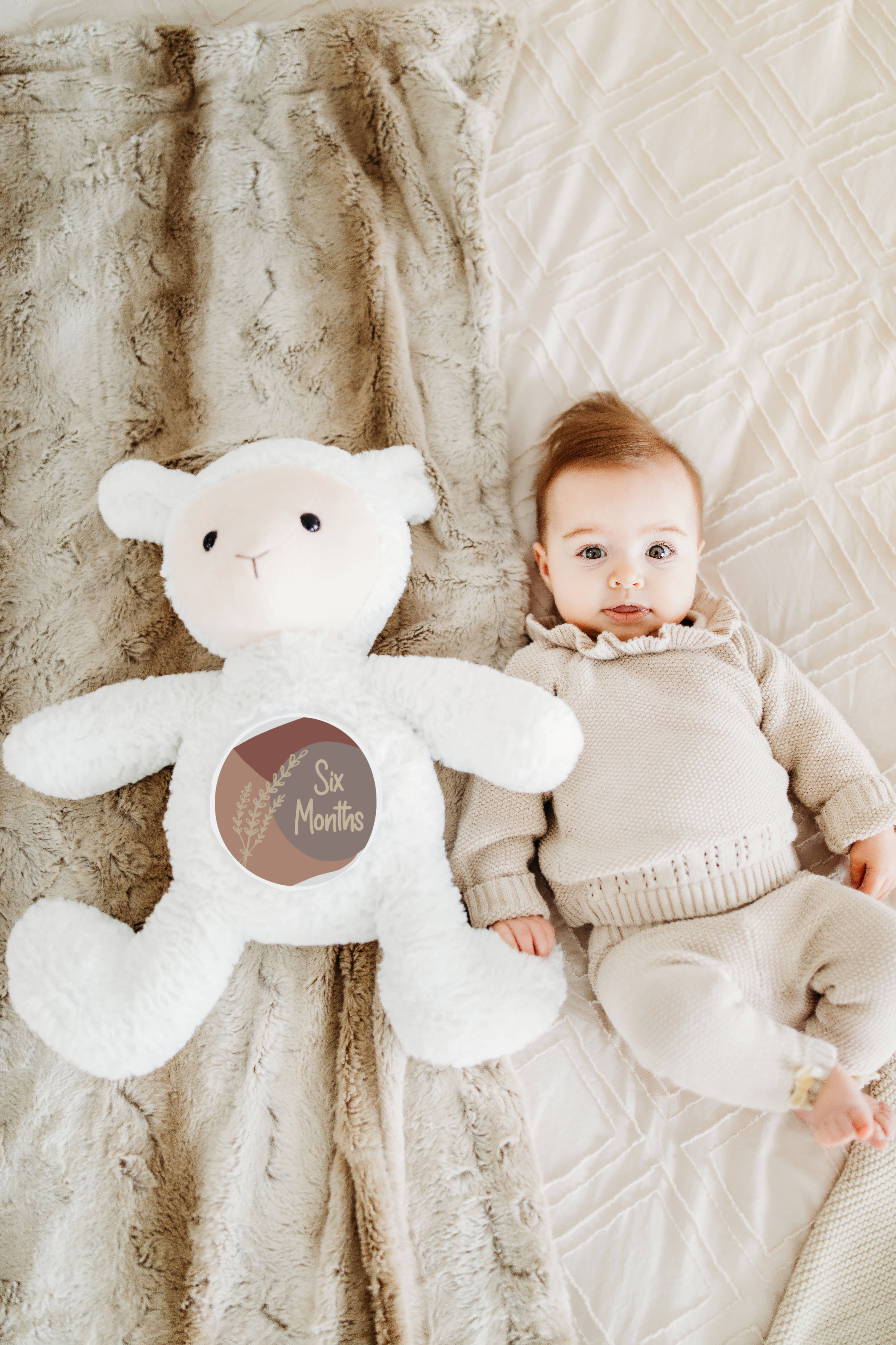 Grow With Me Baby Co - Wholesale Stuffed/Plush Toy - Kids & Baby - Monthly Milestone Tracker, Lamb Stuffed Animal  5