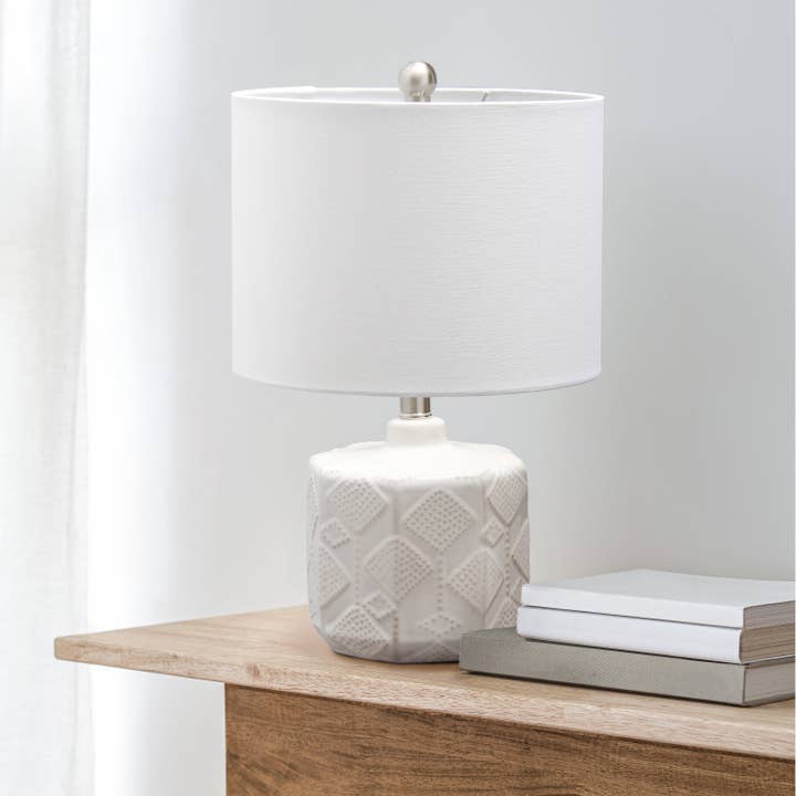 Continents Brands - Wholesale Accent/Desk Lamp - Lalia Home 19" Boho Ceramic Bedside Lamp Off White3