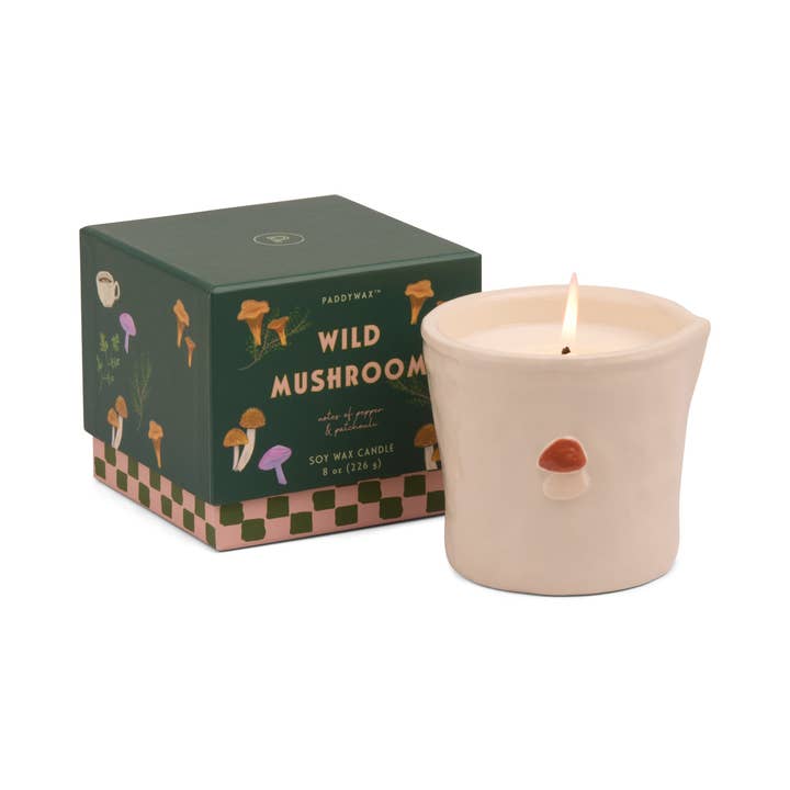 Designworks Collective - Wholesale Jar/Filled Candle - Paddywax Bistro Mushroom Ceramic Candle - Wild Mushroom1