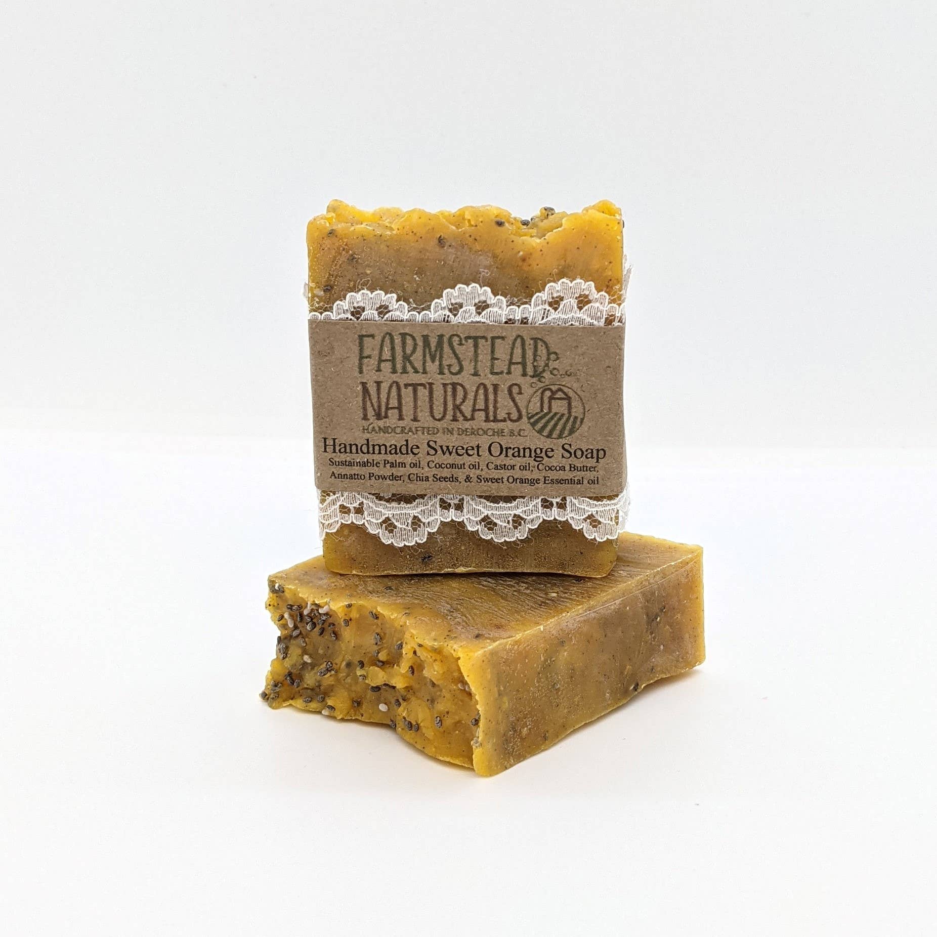 Farmstead Naturals - Wholesale Bar Soap - Handmade Sweet Orange Scrub Soap - Farmstead Naturals